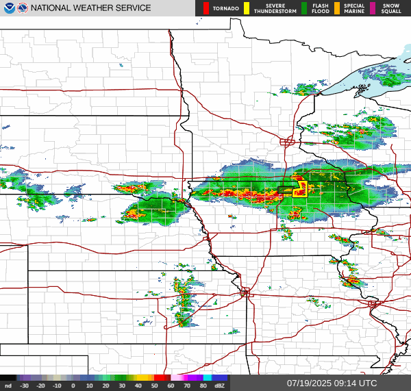 Weather radar map
